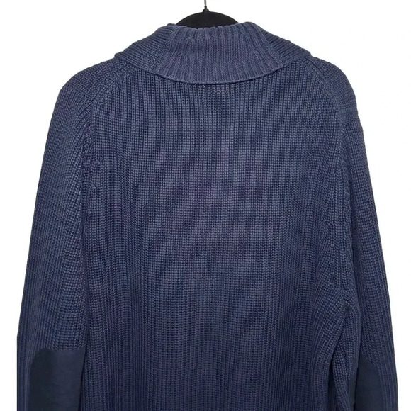 L.L. Bean Men’s Heavyweight Shawl Collar Sweater Navy Blue Size XL - Picture 4 of 7